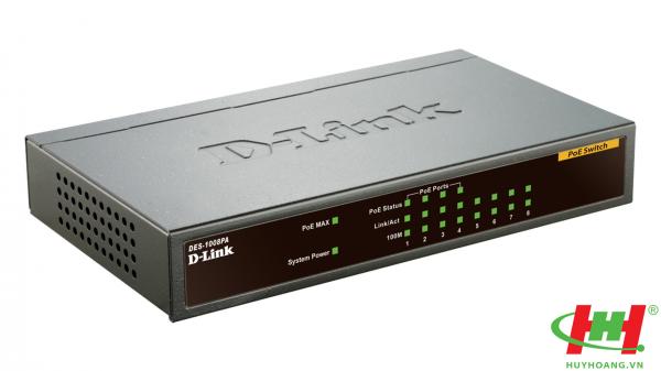 Bộ chia mạng và cấp nguồn PoE 8 cổng Fast Ethernet D-link DES-1008PA