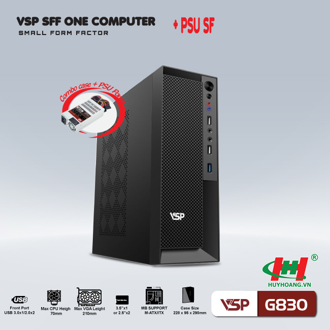 Thùng máy tính Combo Case VSP SFF + PSU G830