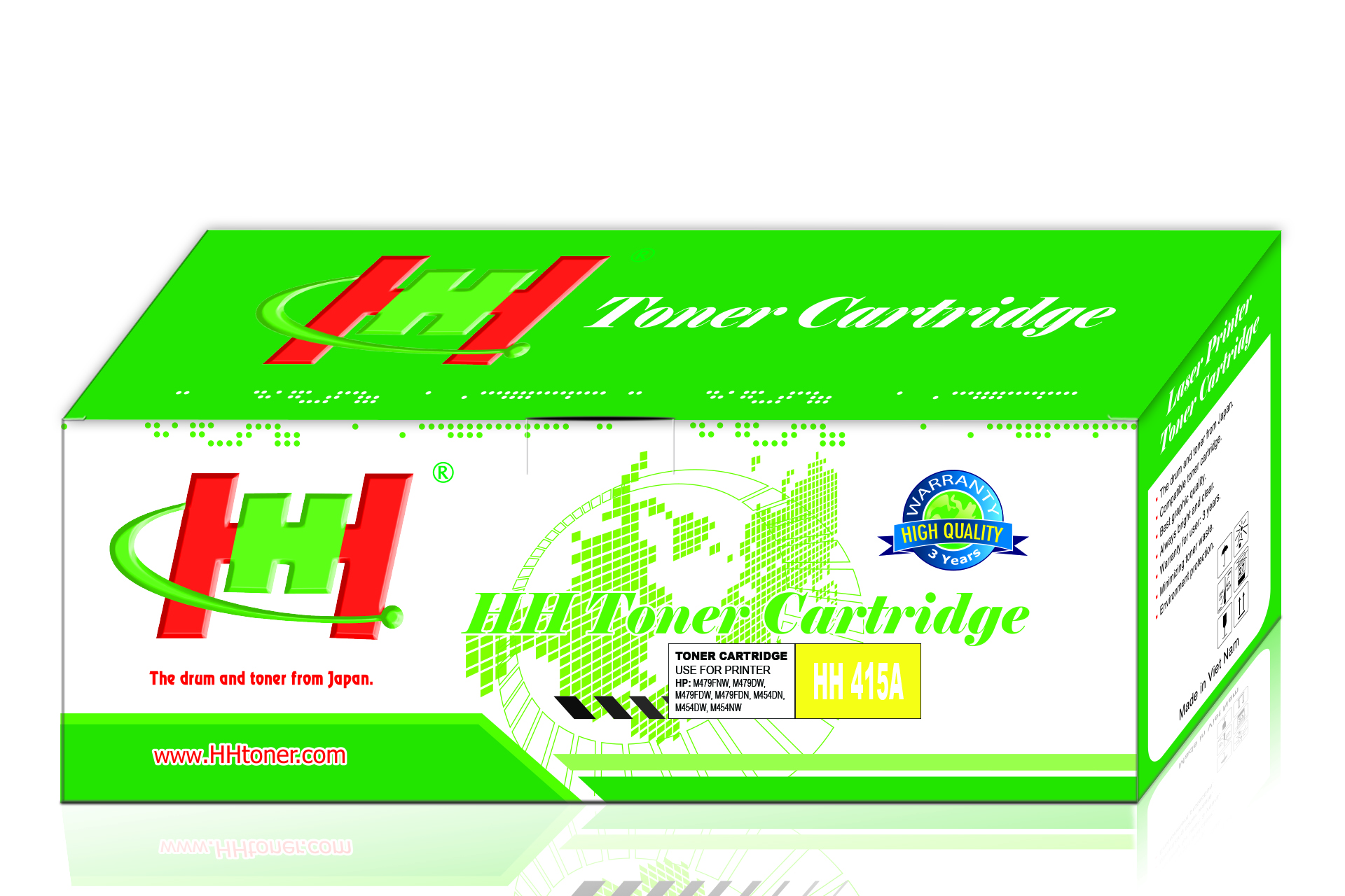 Mực máy in HP Color LaserJet Pro MFP M454 M479 HP 415A Yellow (W2032A) - Thương hiệu HH