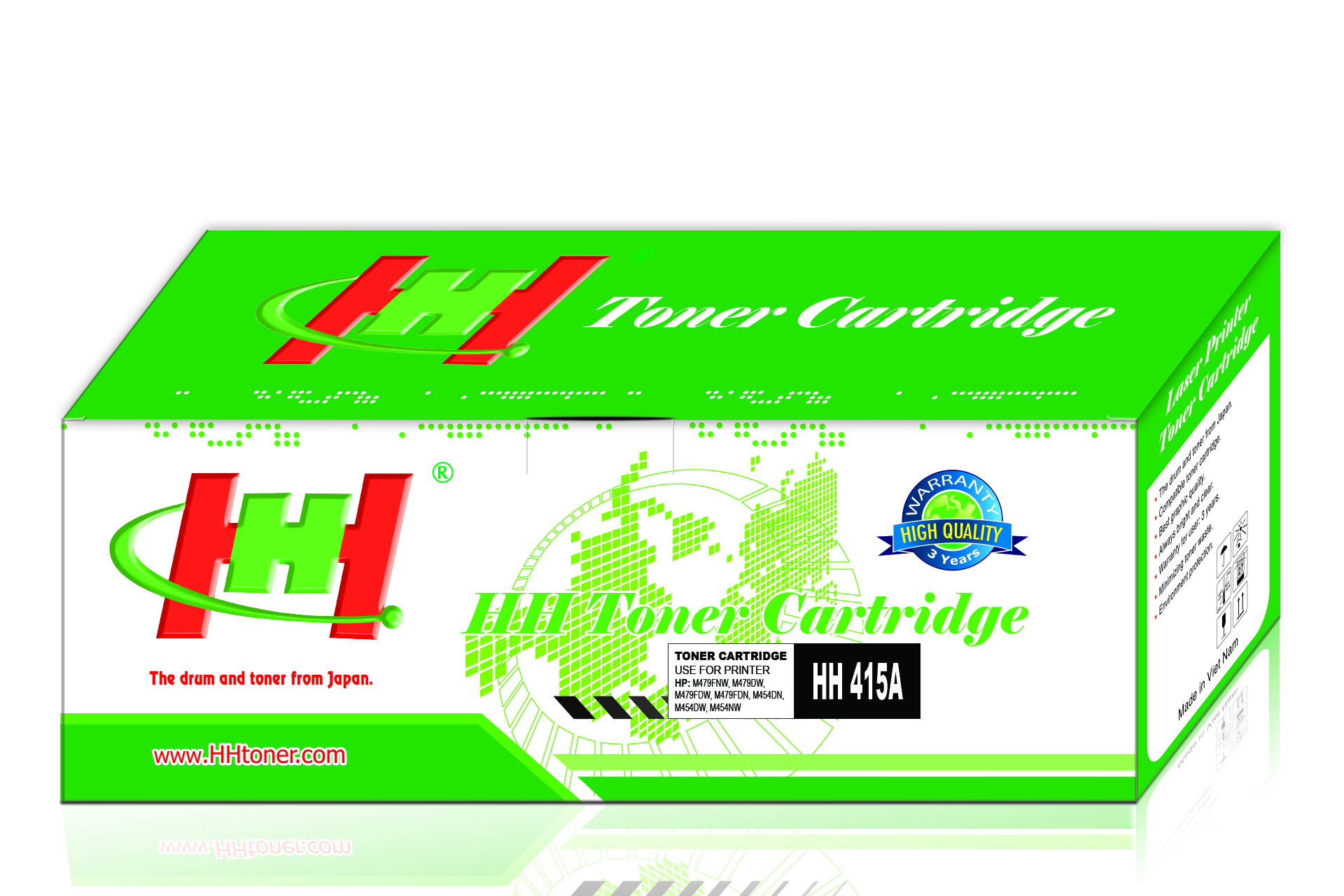 Mực máy in HP Color LaserJet Pro MFP M454 M479 HP 415A Black (W2030A) - Thương hiệu HH