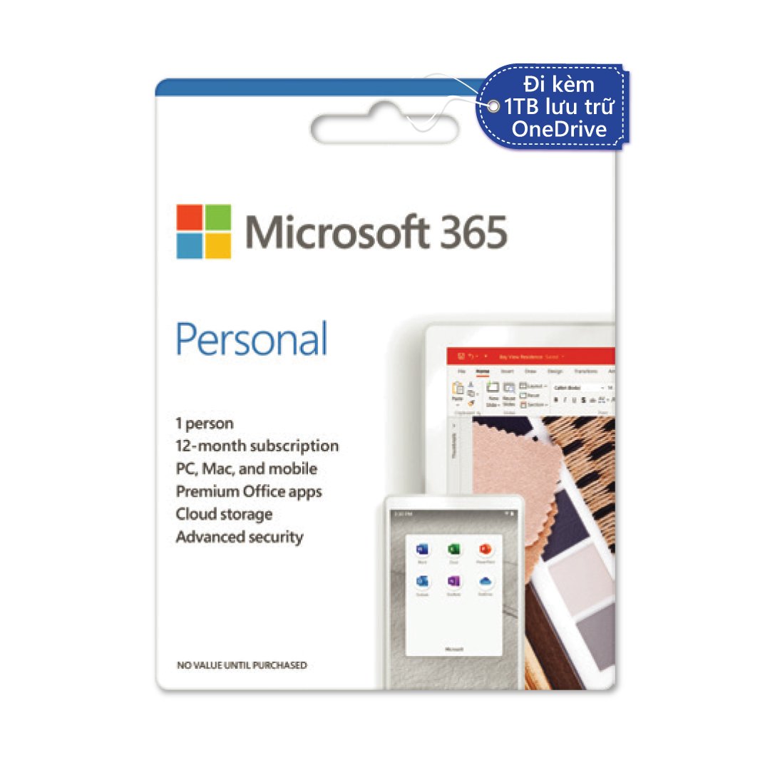 Phần mềm Microsoft 365 Personal AllLng Sub PKLic 1YR Online APAC EM C2R NR (Part : QQ2-00003)  1user / 3 thiết bị / oneDrive 1 TB