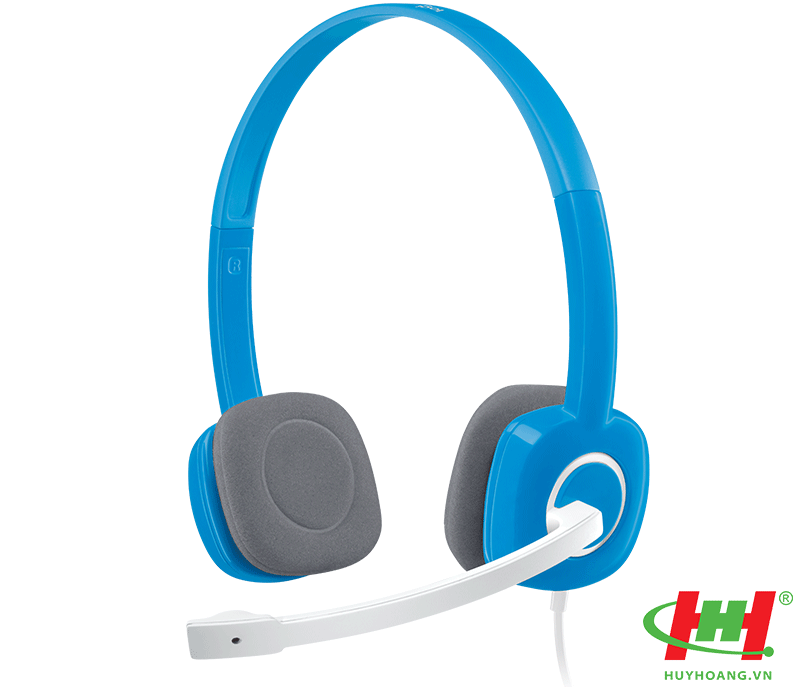 Tai nghe Logitech H150 Stereo Headset (xanh,  trắng) 2 jack 3li,  có micro dùng cho PC