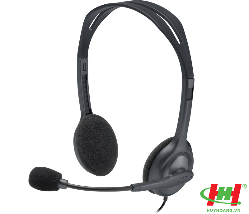 Tai nghe On-ear Logitech H111 (có mic,  trùm đầu gọn,  đen,  1 jack 3.5,  Note)